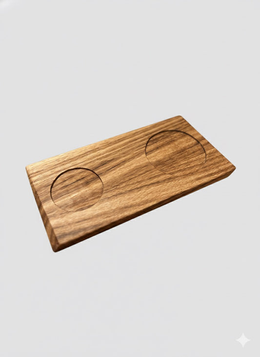 500g Kaffee mit Brettchen aus Eiche